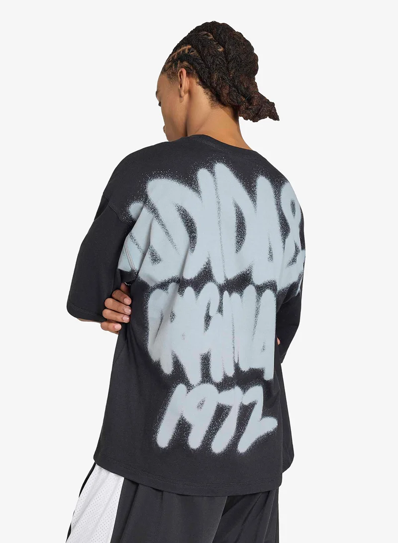اديداس Airbrush Logo Typography T-Shirt